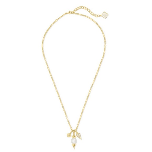 KENDRA SCOTT • Gold Demi Charm White Baroque Pearl Necklace - Picture 4 of 4
